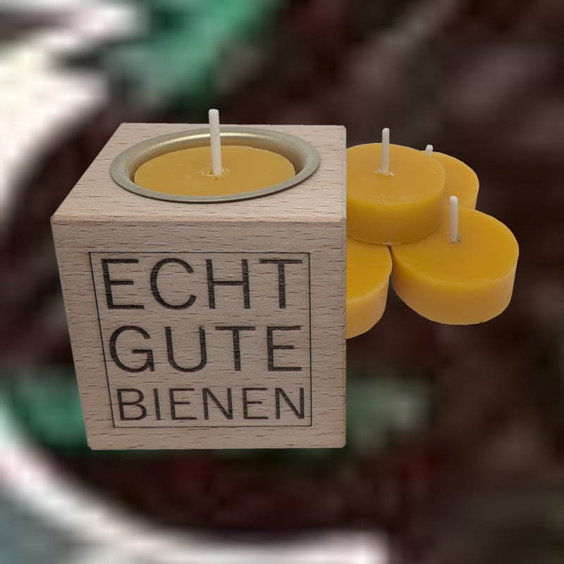 Personalisierte Holzteelichtwürfel mit Gravur