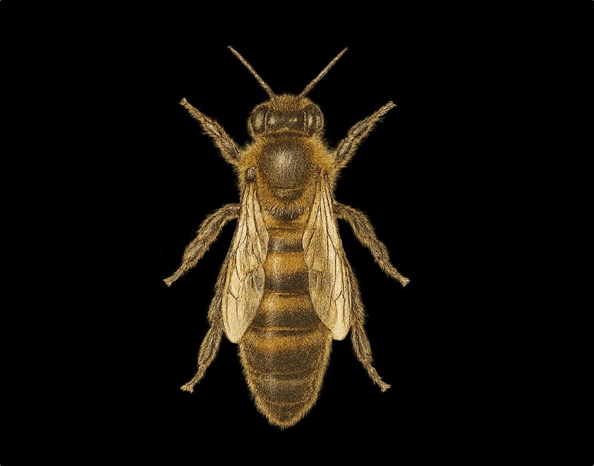 Bienenkönigin markiert auf Wabe
